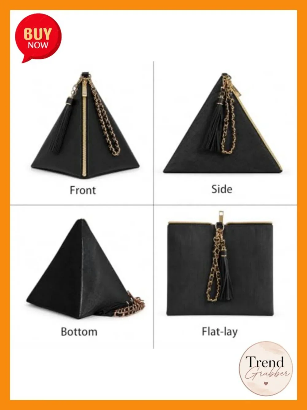 Rechargeable LED Triangle Wristlet Purse with 11 Glow Modes